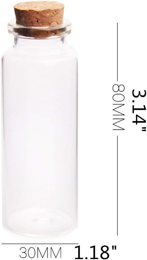 Danmu 40ml Potion Bottles,Glass Bottles with Cork Stopper,Small Glass Jars for Wedding Favors,Halloween Decorations,Baby Shower,Party Favors 12 Pack 1.18" x 3.14"