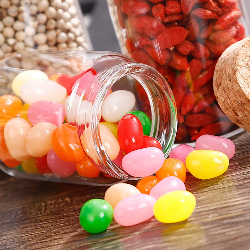 Danmu 50ml Mini Glass Bottles, Small Jars with Wood Cork Stoppers, Message Bottles for Wedding Favors, Baby Shower Favors, DIY Craft,Gift Making 6 Pack