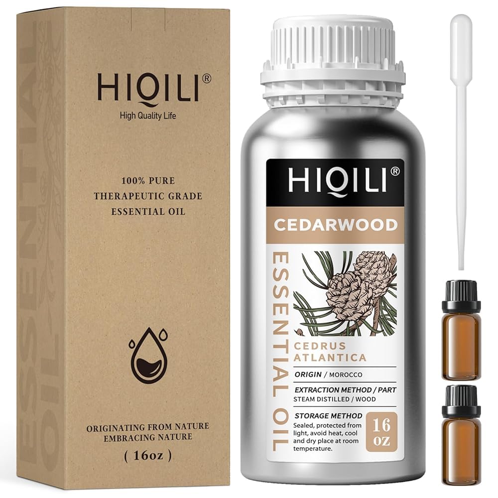 HIQILI Sandalwood Essential Oils 1 Fl Oz, 100% Pure Natural Therapeutic Grade for Skin, Diffuser, Perfume, Candle Soap Making, Includes Premium Quality Glass Dropper