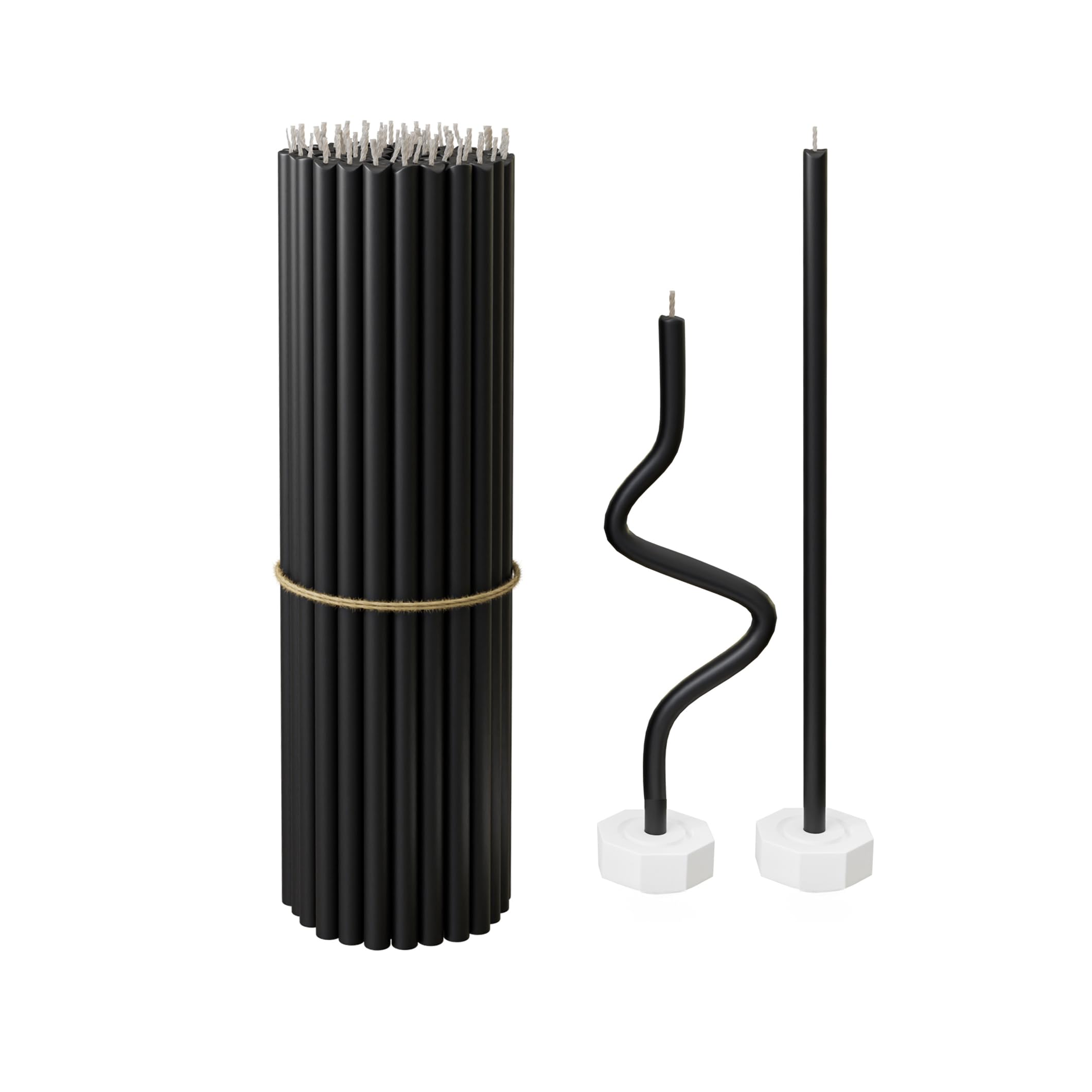 BlueBee Pure Beeswax Candles Bulk for Home - 40pcs Tall Thin Taper Candles + 2 Holders, Honey Scent, Smokeless, Long-Burn, All Natural for Church Prayer, Hanukkah, Birthday Cake, Christmas Advent