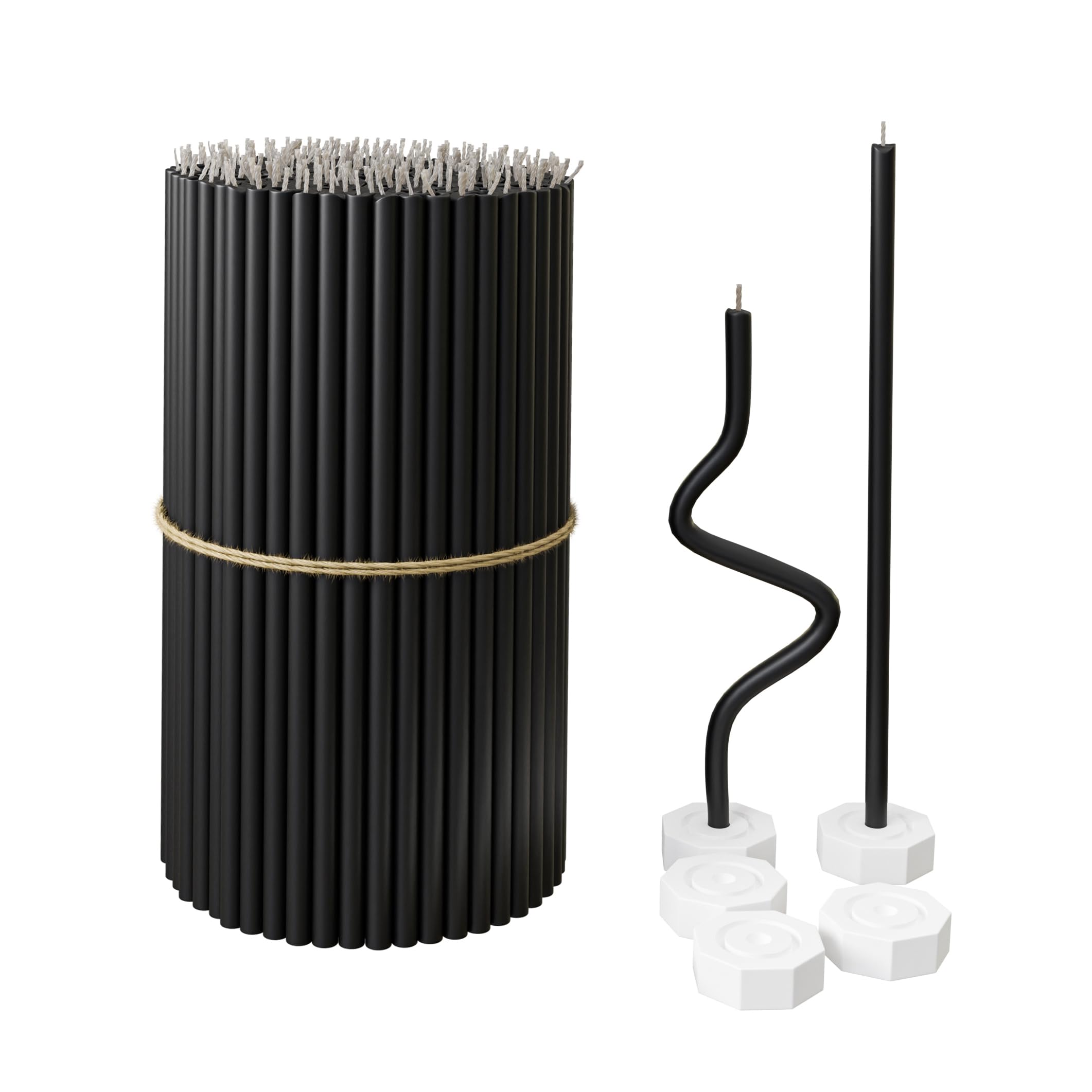 BlueBee Pure Beeswax Candles Bulk for Home - 40pcs Tall Thin Taper Candles + 2 Holders, Honey Scent, Smokeless, Long-Burn, All Natural for Church Prayer, Hanukkah, Birthday Cake, Christmas Advent