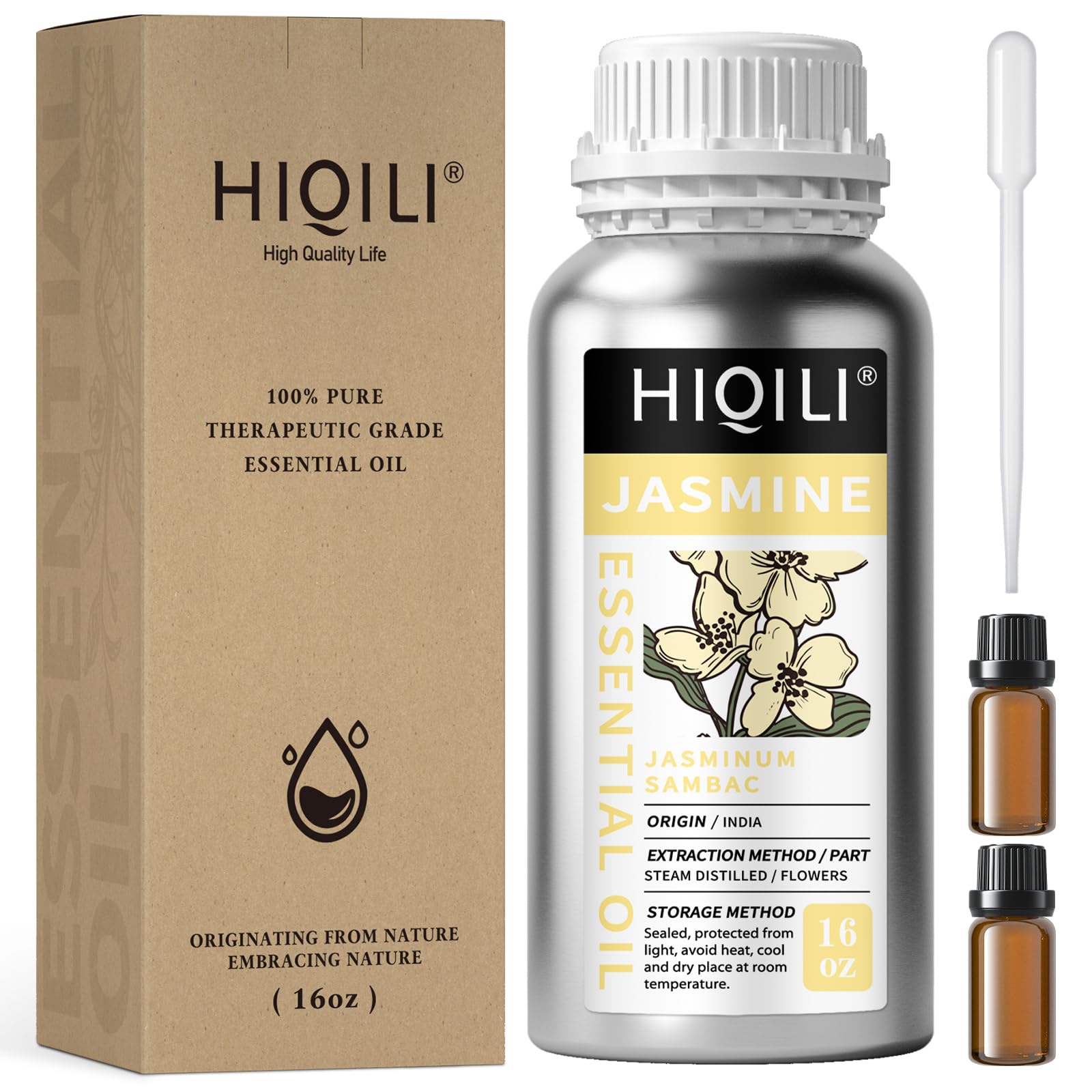 HIQILI Sandalwood Essential Oils 1 Fl Oz, 100% Pure Natural Therapeutic Grade for Skin, Diffuser, Perfume, Candle Soap Making, Includes Premium Quality Glass Dropper