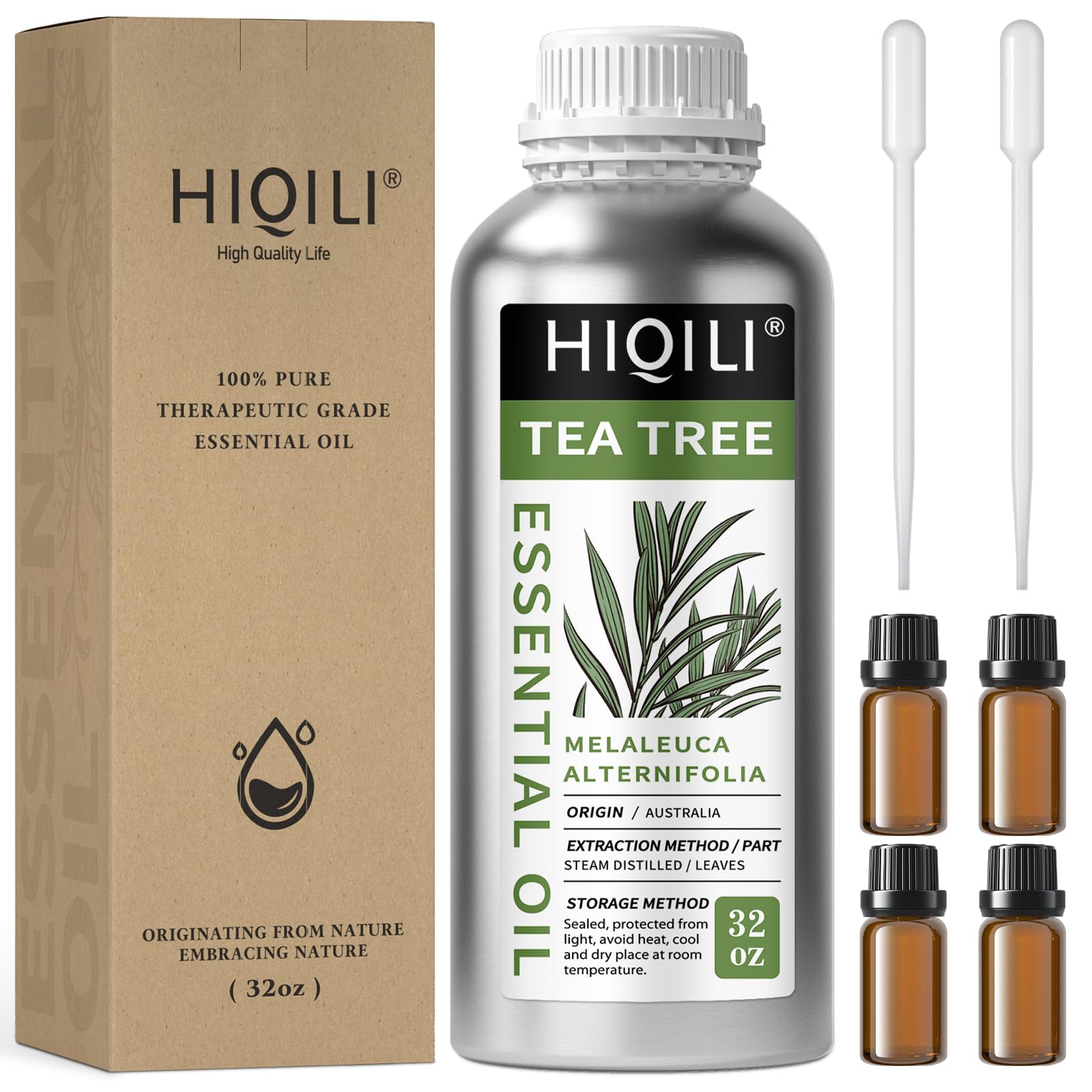 HIQILI Sandalwood Essential Oils 1 Fl Oz, 100% Pure Natural Therapeutic Grade for Skin, Diffuser, Perfume, Candle Soap Making, Includes Premium Quality Glass Dropper