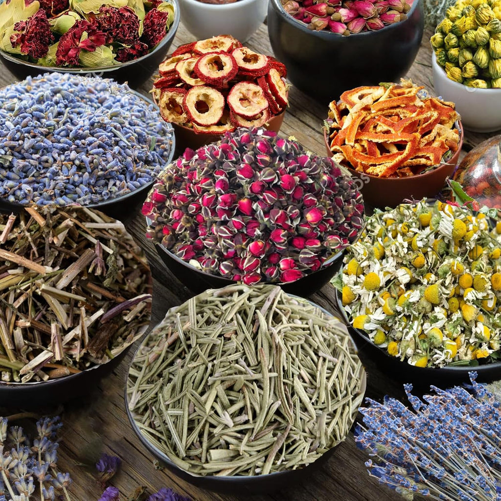 70pack Witchcraft Supplies Herbs Kit, Dried Flowers for Witch Beginner, Bulk Herb Gift Set for Wicca, Pagan, Wiccan Rituals, Magic Spell, Altar Supplies Healing Natural Herbal for Candle Soap Making