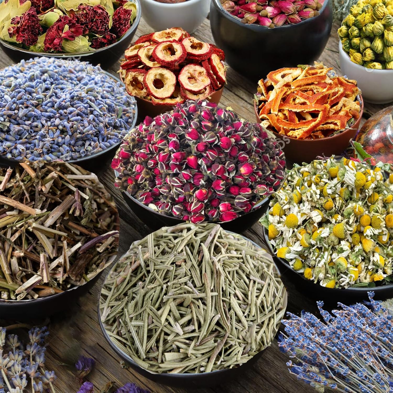 70pack Witchcraft Supplies Herbs Kit, Dried Flowers for Witch Beginner, Bulk Herb Gift Set for Wicca, Pagan, Wiccan Rituals, Magic Spell, Altar Supplies Healing Natural Herbal for Candle Soap Making