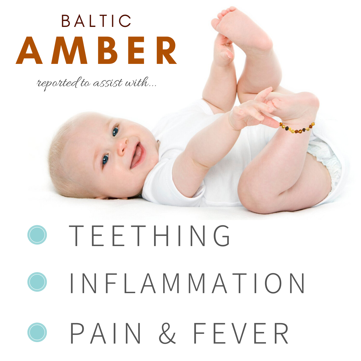 Amber, Amazonite & Howlite Child Bracelet / Anklet